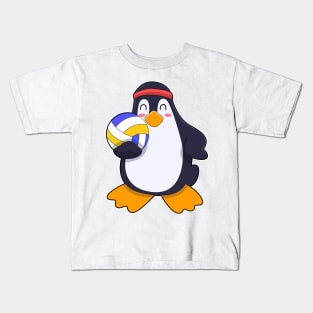 Penguin at Volleyball Sports Kids T-Shirt